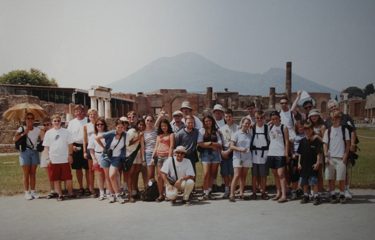 Pompeii ruins and Mount Vesuvius in one frame - the classic view from a private Pompeii tour